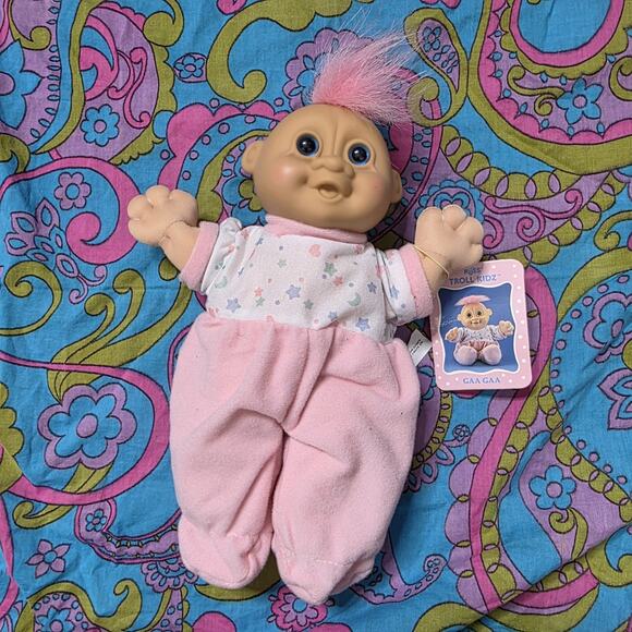 Russ Troll Kidz “Gaa Gaa” Baby Troll Doll NWT 1990s Pink Outfit - Picture 1 of 9